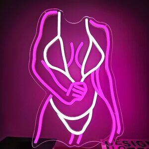 Women's Sexy Lady Body Dimmable Neon Led Sign For Club Bar For Wall Decor